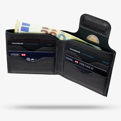 Compact wallet for banknotes, cards and coins KID