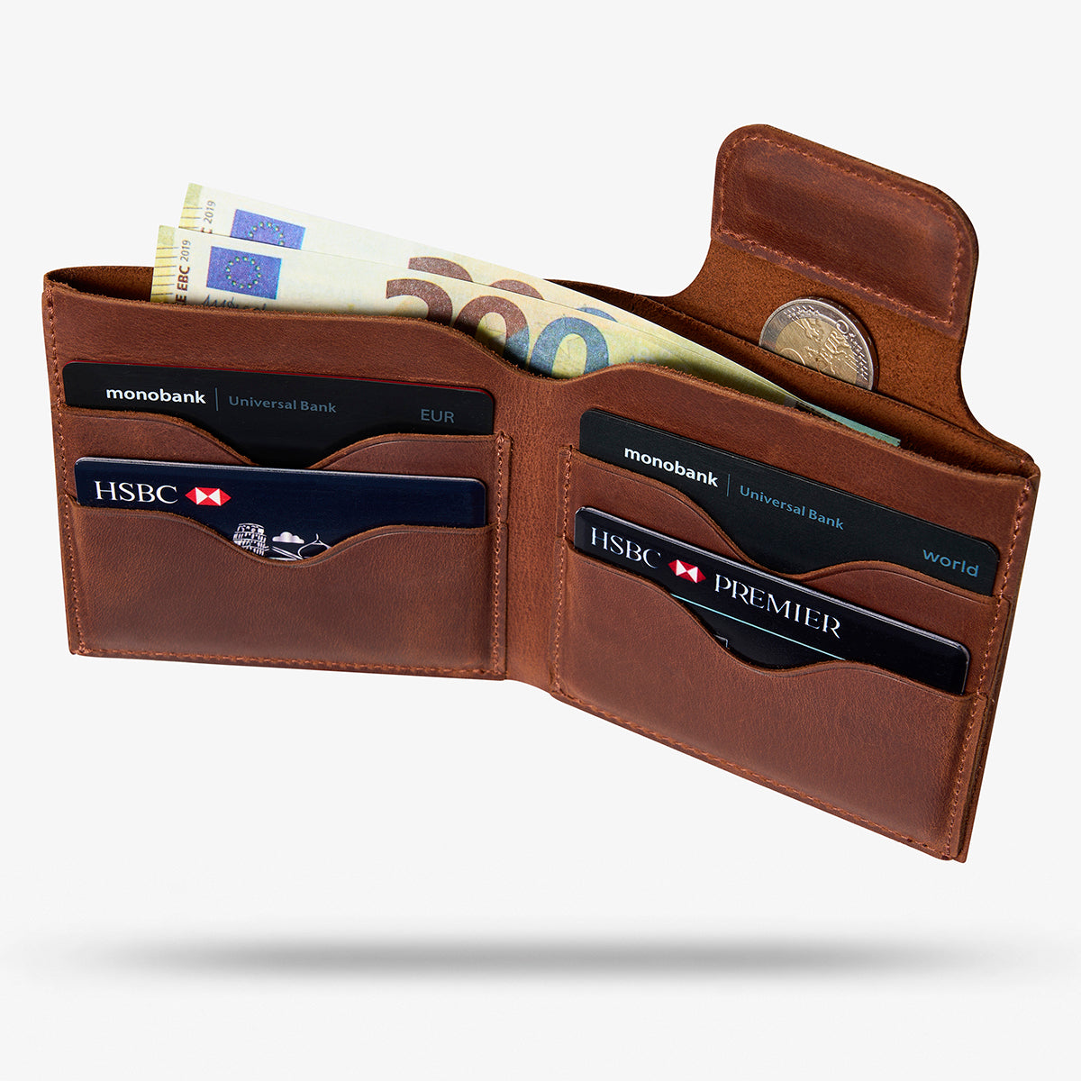 Compact wallet for banknotes, cards and coins KID